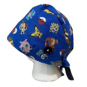 Handmade Pokémon RN Nurse CNA RT PT OT DR Vet Surgical tech Scrub Cap